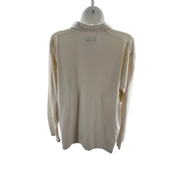 Coolibar Womens UPF 50+ Long Sleeve Polo Shirt Cream Size Large Cooltect - Picture 8 of 9